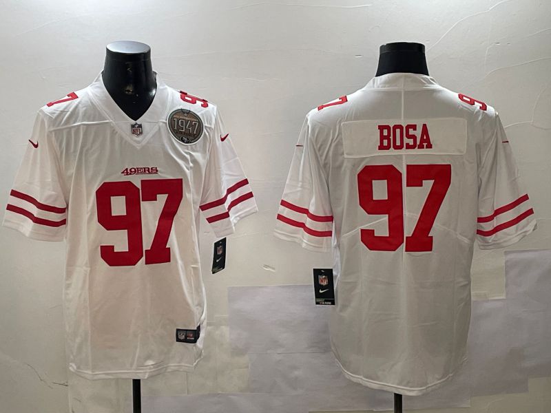 Men San Francisco 49ers #97 Bosa White Second generation 2024 Nike Limited NFL Jersey style 2
